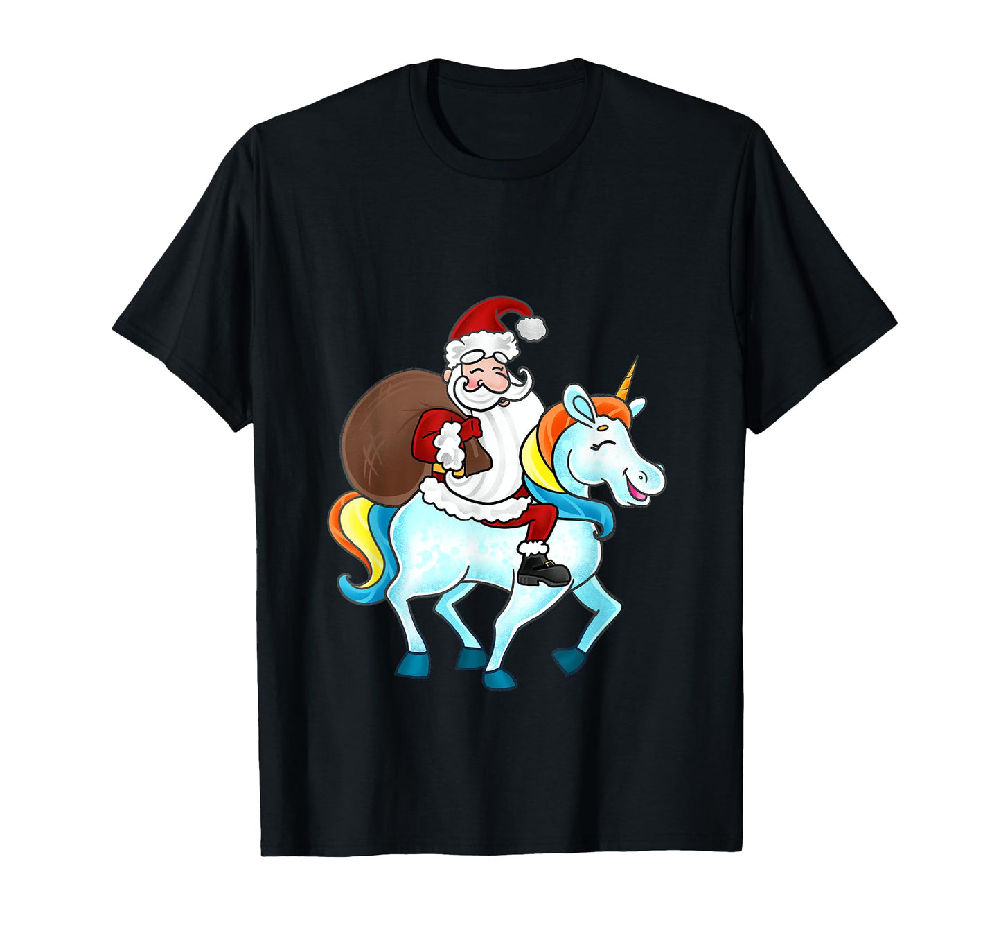 Funny Santa Claus Riding A Unicorn Cute Christmas Lover T-Shirt