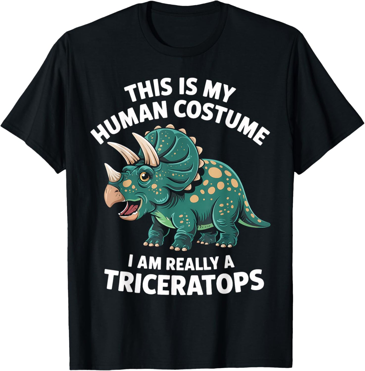 Dinosaur Human Costume Funny Triceratops Extinct Animal Fun T-Shirt