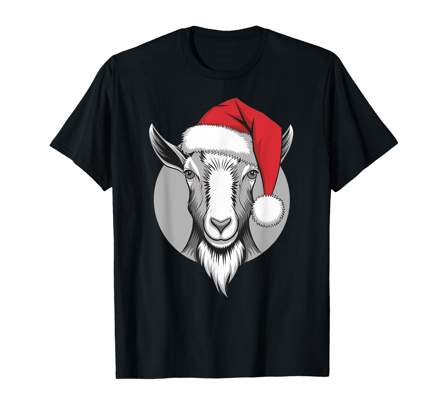 Joyful Goat Santa on Goat Christmas T-Shirt