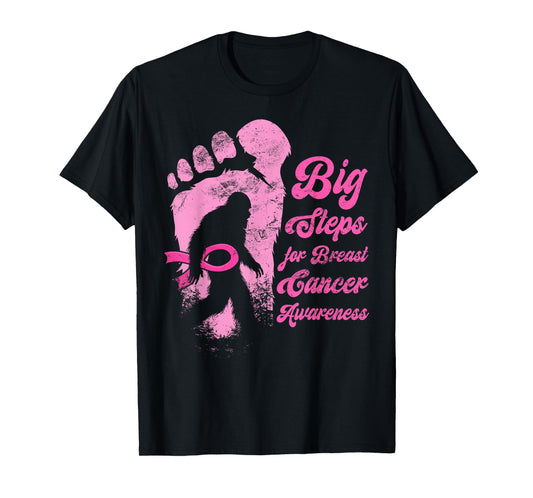 Funny Bigfoot Breast Cancer Awareness Sasquatch Pink Ribbon T-Shirt