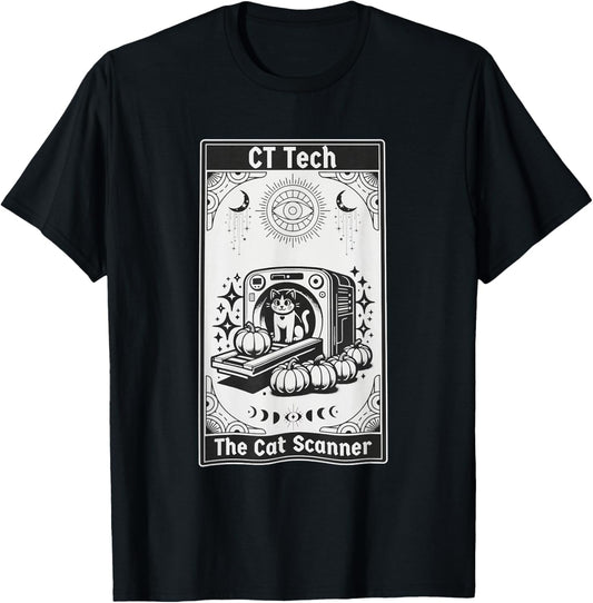 Witchy CT Tech Halloween Xray Tech Radiography Tarot Card T-Shirt