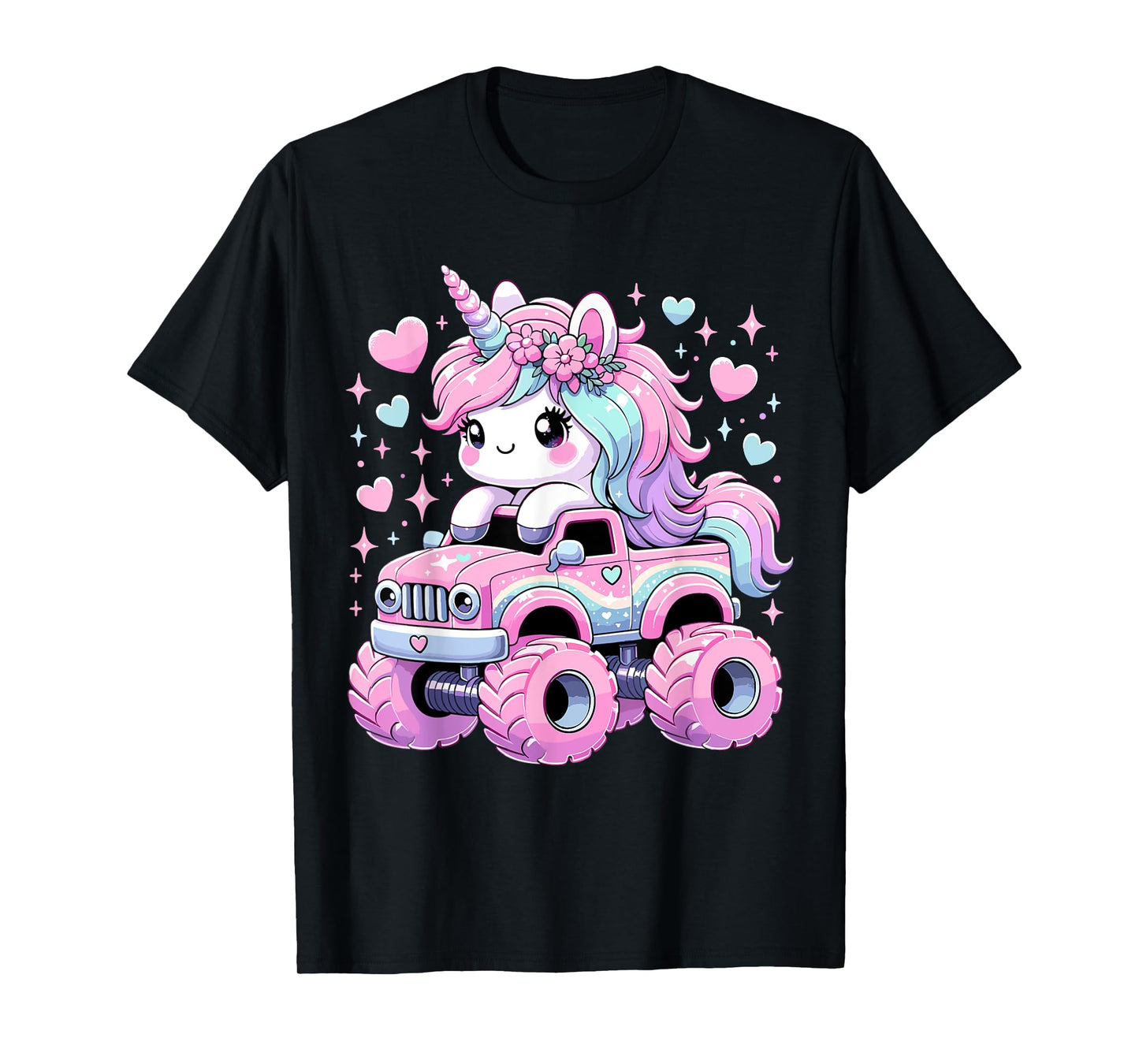 Monster Truck Unicorn Birthday Party Monster Truck Girl T-Shirt