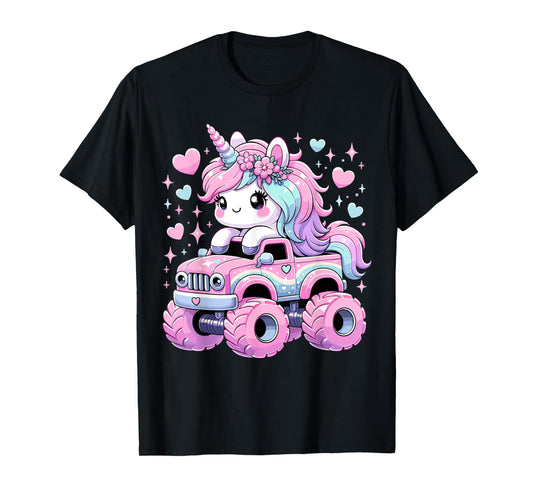 Monster Truck Unicorn Birthday Party Monster Truck Girl T-Shirt