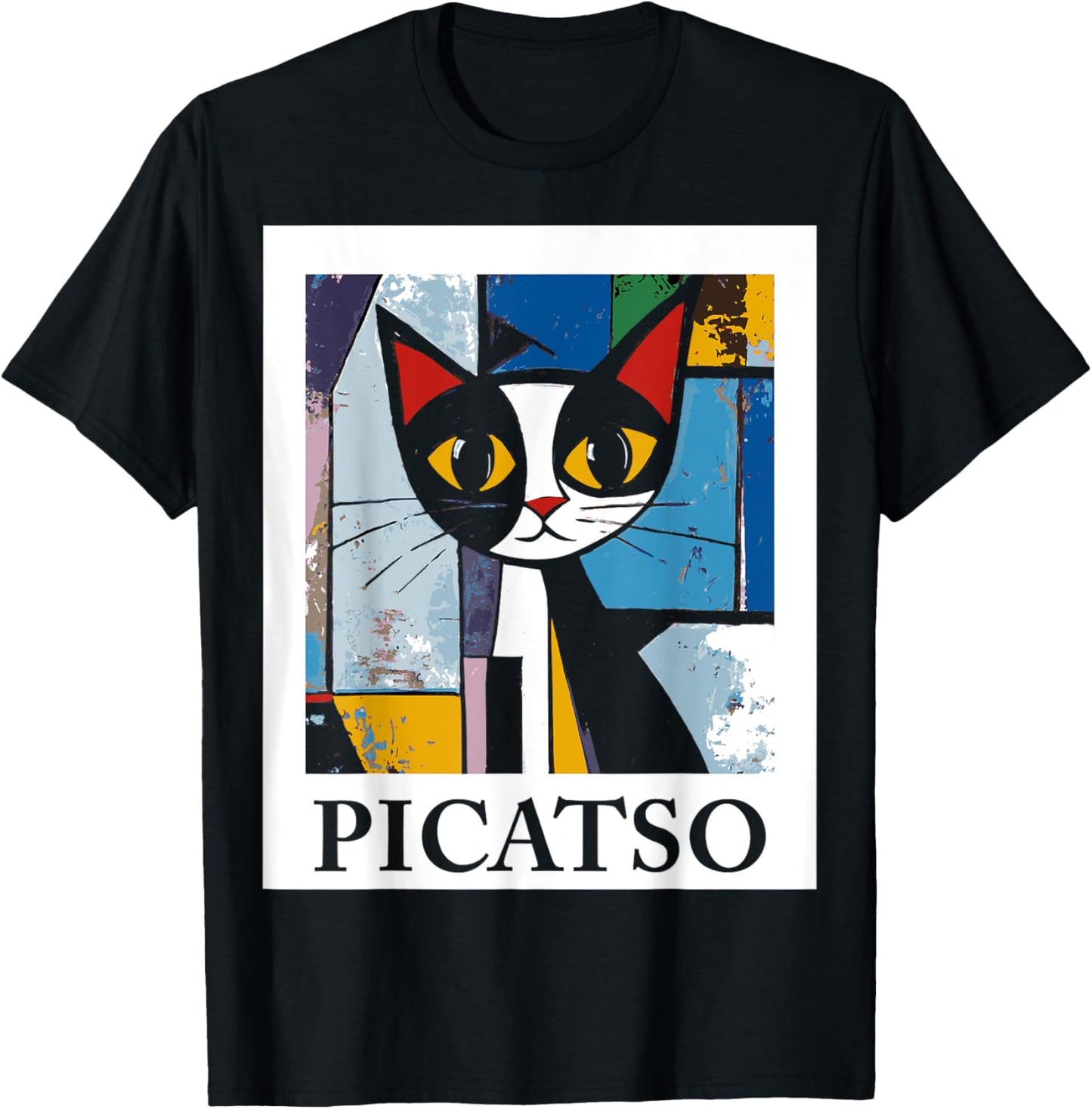 PICATSO Funny Cat vintage cubism-style Kitten T-Shirt
