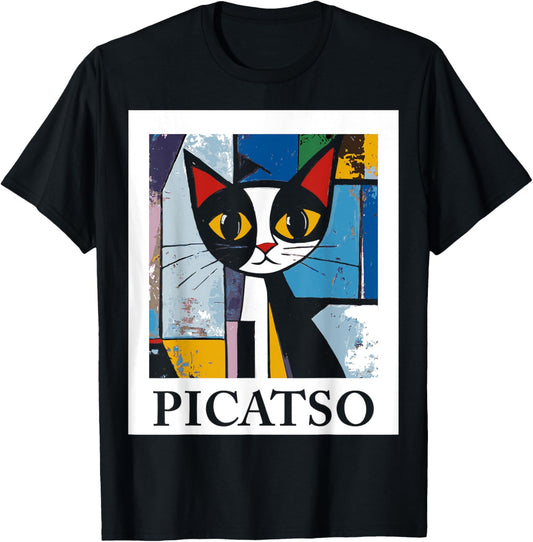 PICATSO Funny Cat vintage cubism-style Kitten T-Shirt