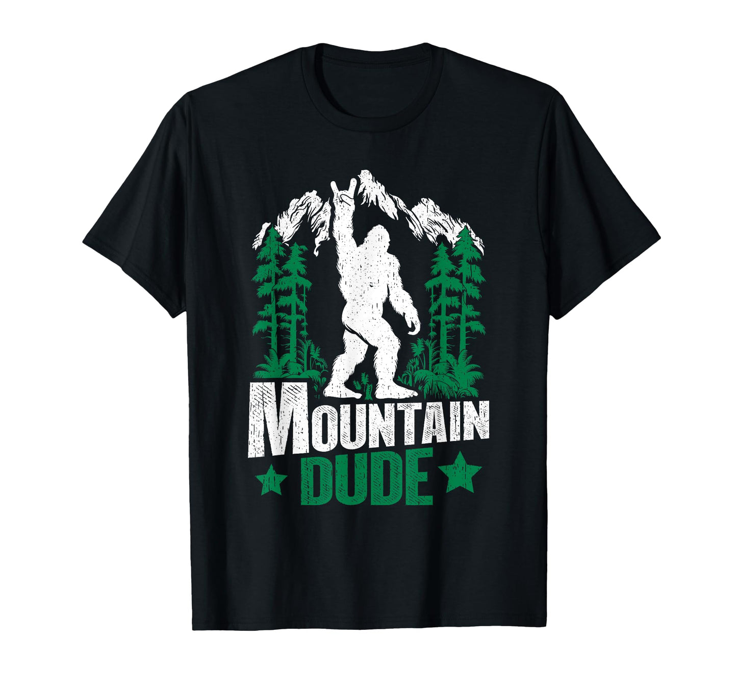 Funny Bigfoot Outdoor Adventures Mountain Dude T-Shirt
