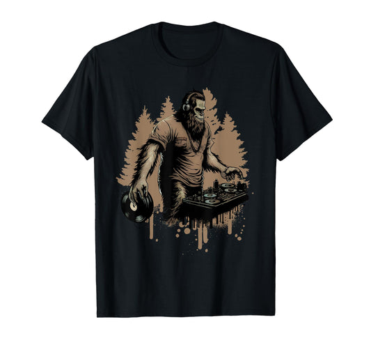 DJ Bigfoot Sasquatch Music lover T-Shirt