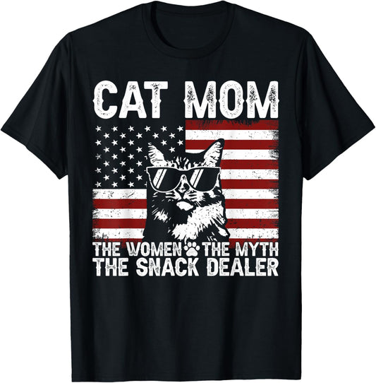 Cat Mom The Women The Myth The Snack Dealer Mother's Day T-Shirt