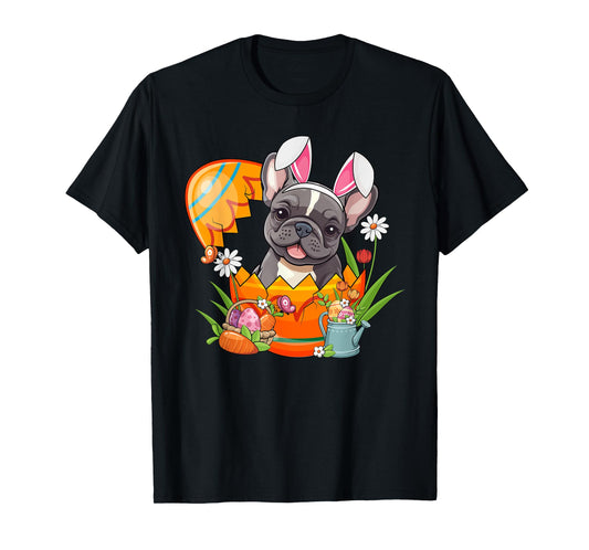 French Bulldog Rabbit Ears Easter Egg Pet Owner Men Women T-Shirt