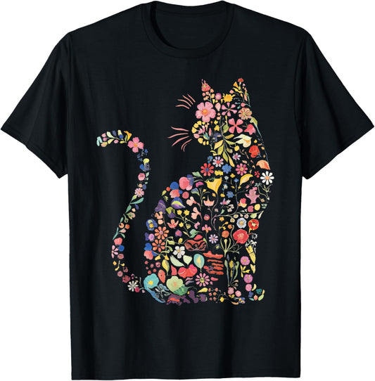 Floral Cat T-Shirt