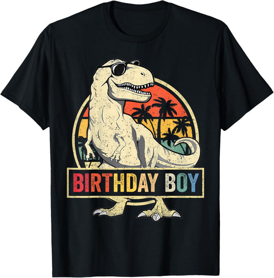 Funny Kids Birthday Gift Boy Dino T Rex Dinosaur Boys Son T-Shirt