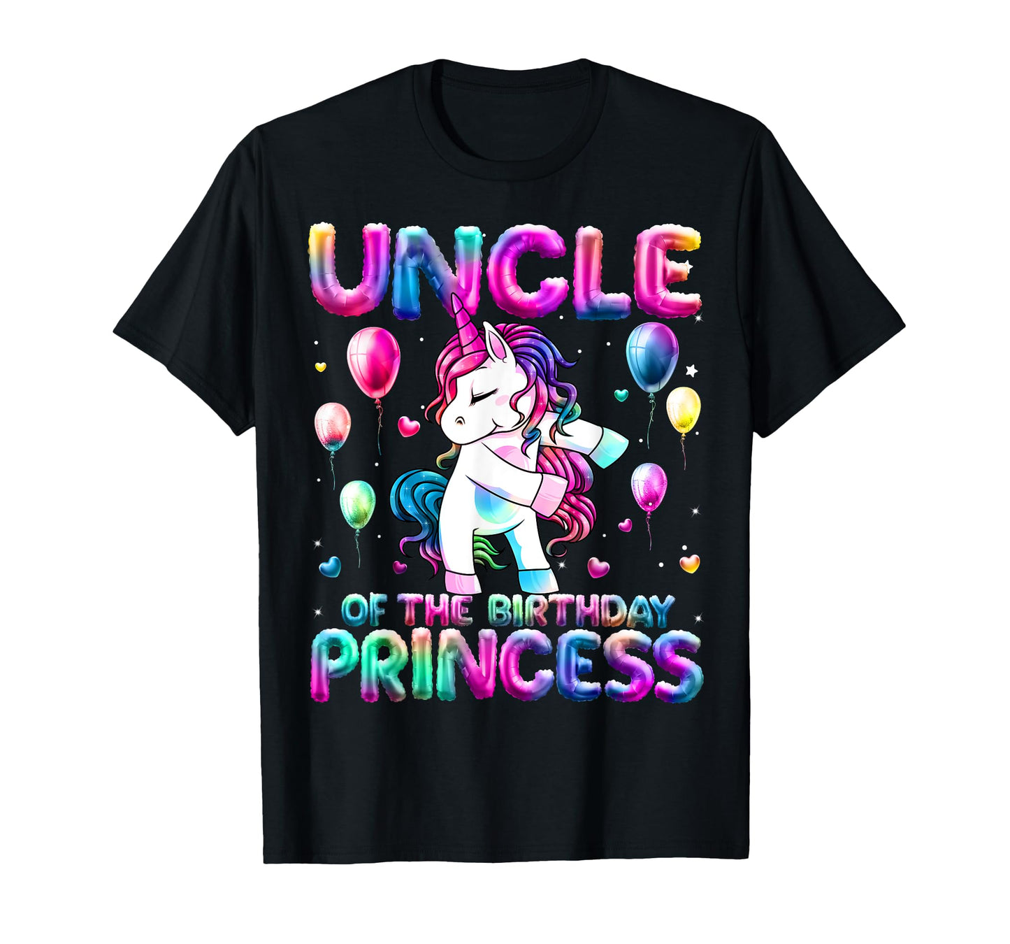 Uncle of the Birthday Princess Girl Flossing Unicorn Uncle T-Shirt