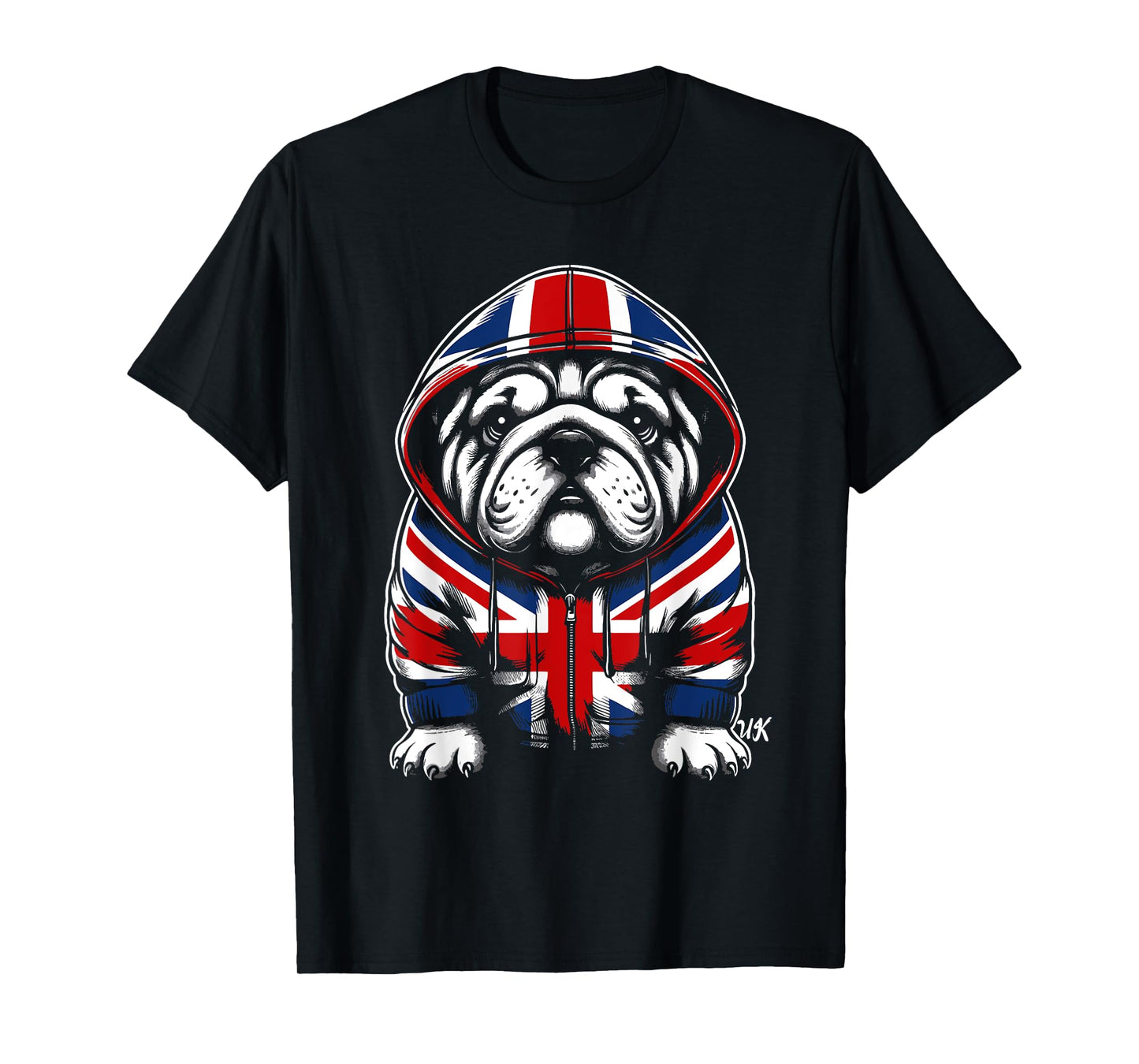 Bulldog UK British Flag England T-Shirt for Men Women Kids