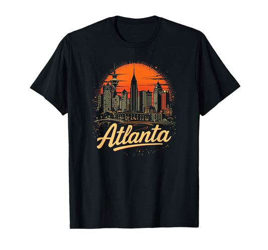 Atlanta Skyline Georgia Vintage City Souvenir Retro ATL T-Shirt
