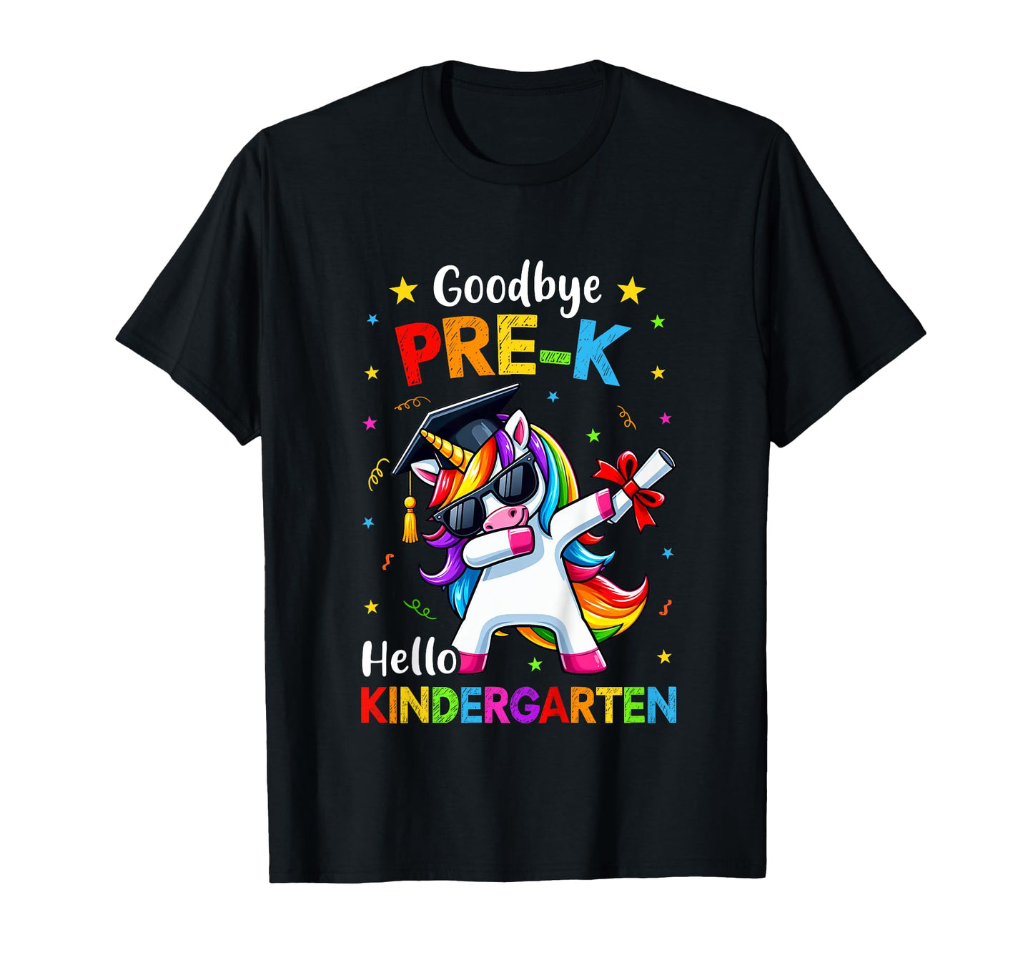 Kids Goodbye Pre-K Hello Kindergarten Graduation Unicorn Girl T-Shirt