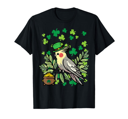 St Patricks Day Bird Cockatiel Saint Pattys Men Women Kids T-Shirt