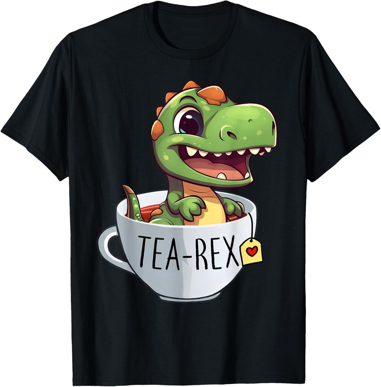 Tea-Rex in a Cup Cute T-Rex Dinosaur Kawaii Funny Dino Pun T-Shirt