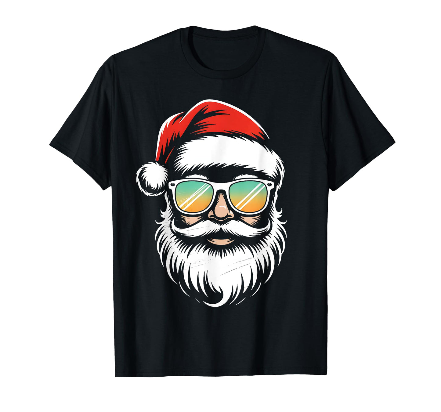 Retro Sunglasses Santa Face Christmas Xmas Men Boys Kids T-Shirt