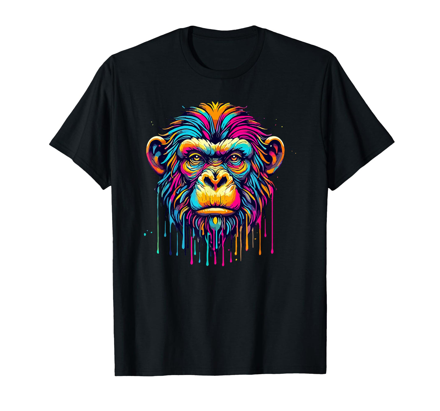 Colorful Dripping Paint Pop Art Monkey Monkeys T-Shirt