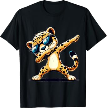 Dabbing Cheetah Sunglasses Cheetah Animal T-Shirt