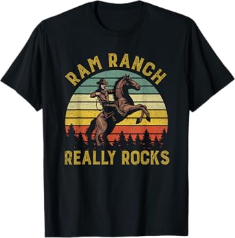 Ram Ranch Really Rocks Vintage Western Cowboy Country Lover T-Shirt