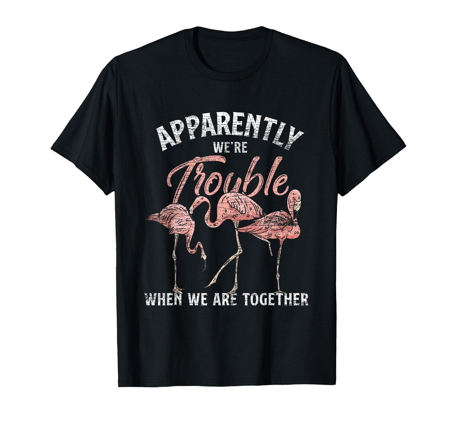 Apparently We Are Trouble When We Are Together Flamingo T-Shirt