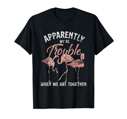 Apparently We Are Trouble When We Are Together Flamingo T-Shirt