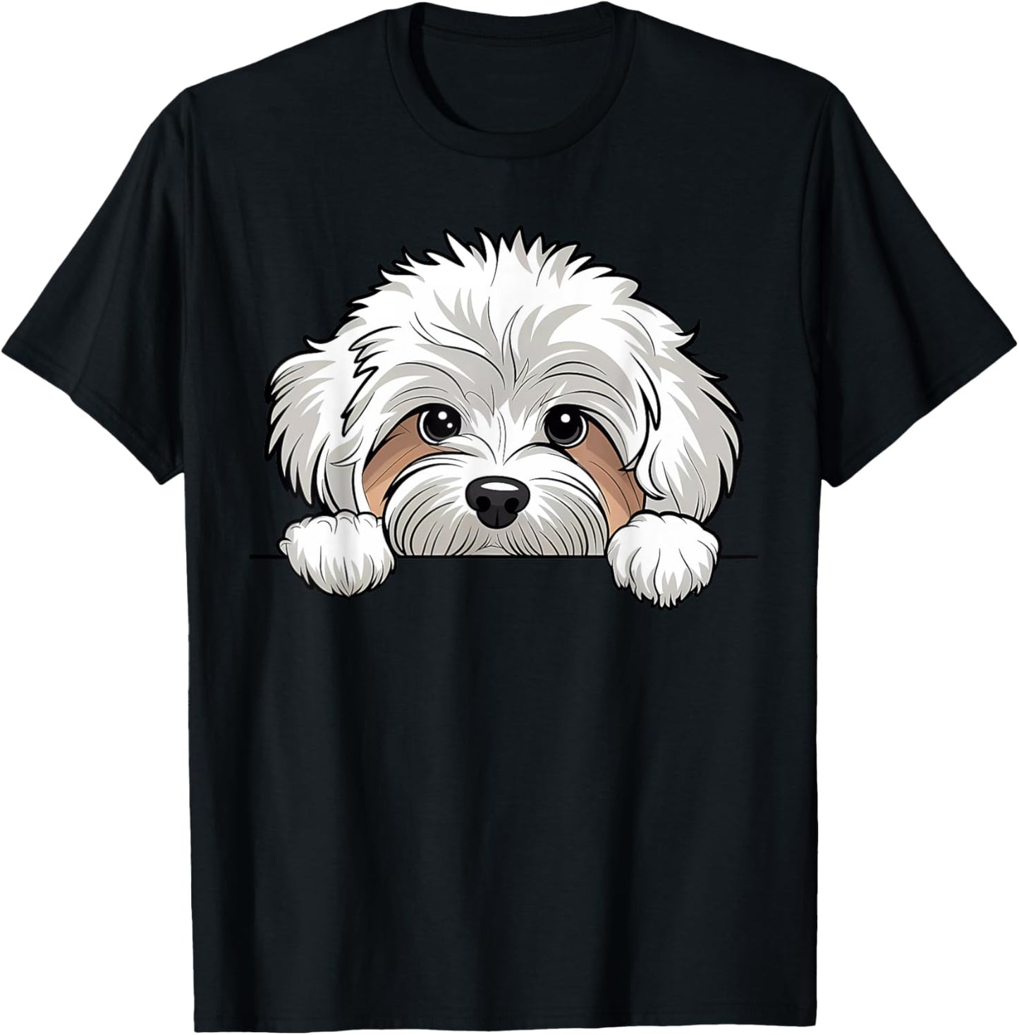 Cute Maltipoo Peeking Puppy Funny Maltipoo Dog Lover T-Shirt