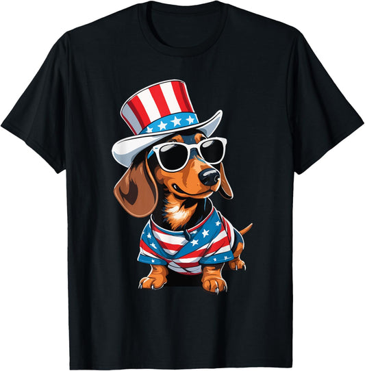 Patriotic Dachshund 4th Of July Independence Day T-Shirt