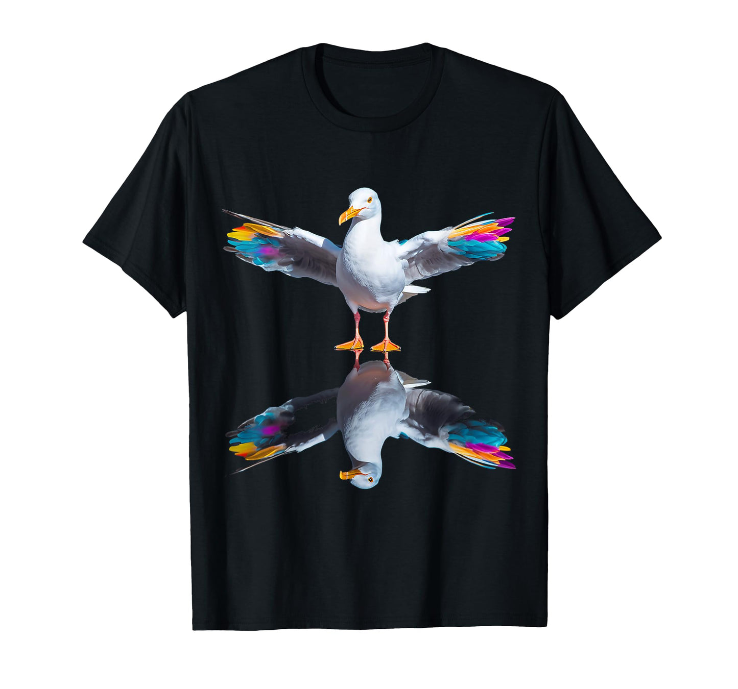 Seagull Art Bird Portrait Animal Colorful Graphic Seagull T-Shirt