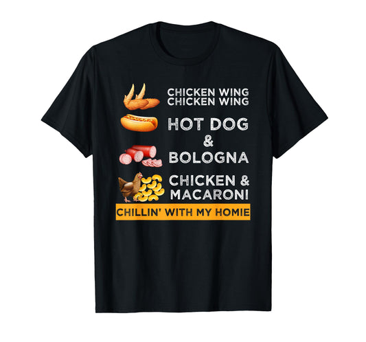 Chicken Wing Chicken Wing Hotdog and Bologna Funny T-Shirt