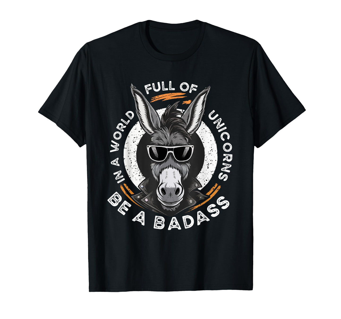 Animal Lover World Of Unicorns Badass Donkey T-Shirt