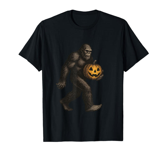 Vintage Bigfoot Pumpkin Halloween T-Shirt