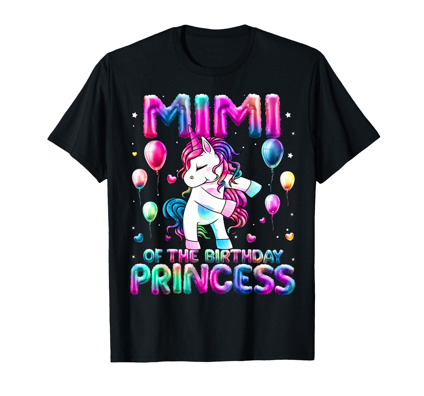 Grandma of the Birthday Princess Girl Flossing Unicorn Mimi T-Shirt