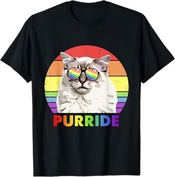 Funny Ragdoll Cat Rainbow Gay Pride LGBTQ T-Shirt