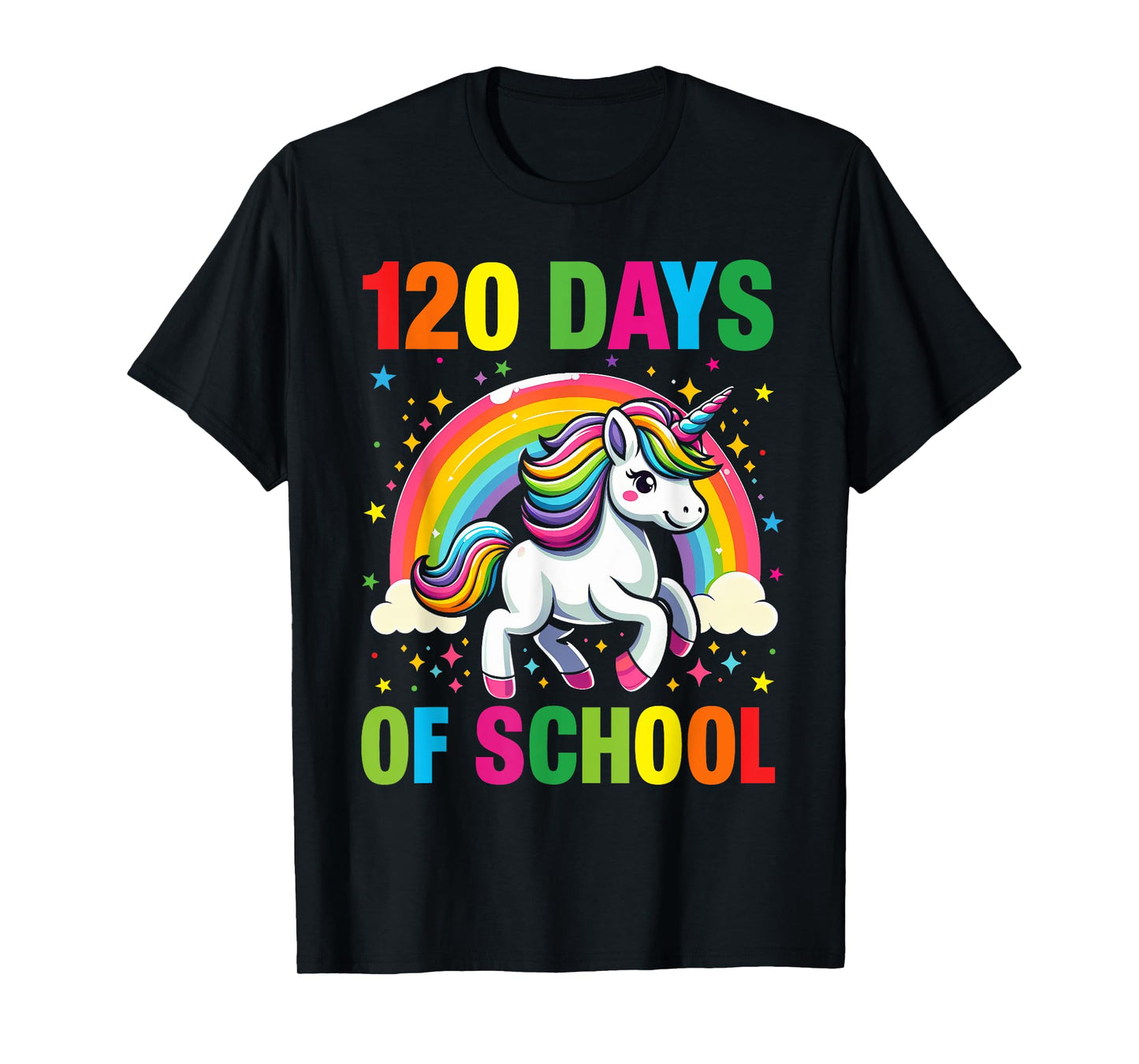 120th Day of School Unicorn Rainbow 120 Days Of School Kids T-Shirt