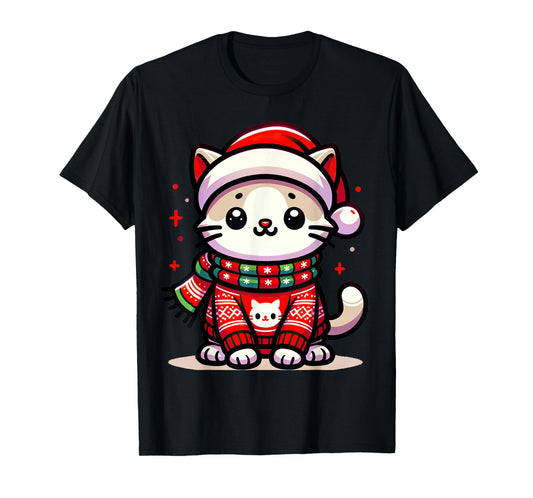 Christmas Cat Lover Funny Festive Holidays Cute Kitten Xmas Men Women Kids T-Shirt