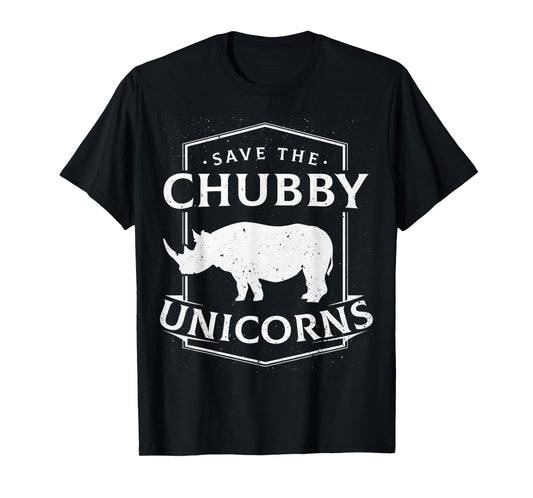 Save The Chubby Unicorns T-Shirt Gift Unicorn Rhino Shirt T-Shirt