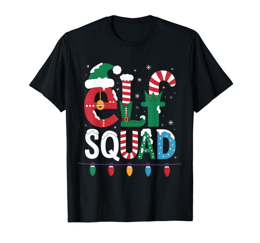 Elf Family Christmas Matching Pajamas Xmas Elf Squad T-Shirt