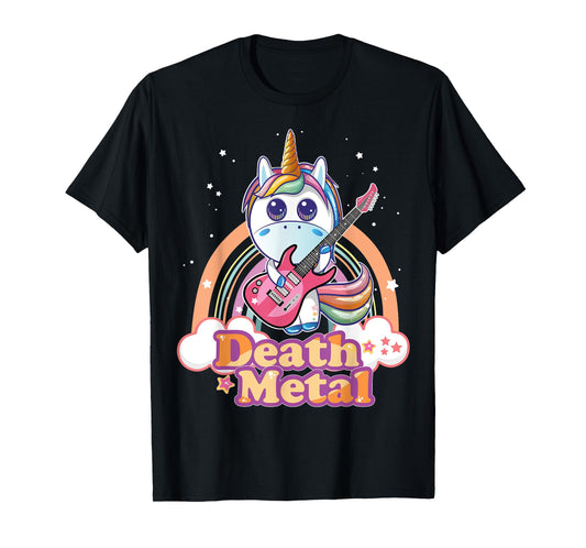 Cute Death Metal Unicorn Hard Rock Heavy Metal Music T-Shirt
