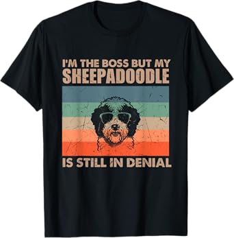 Vintage Sheepadoodle Dog Training Funny Dog Lover Men Women T-Shirt