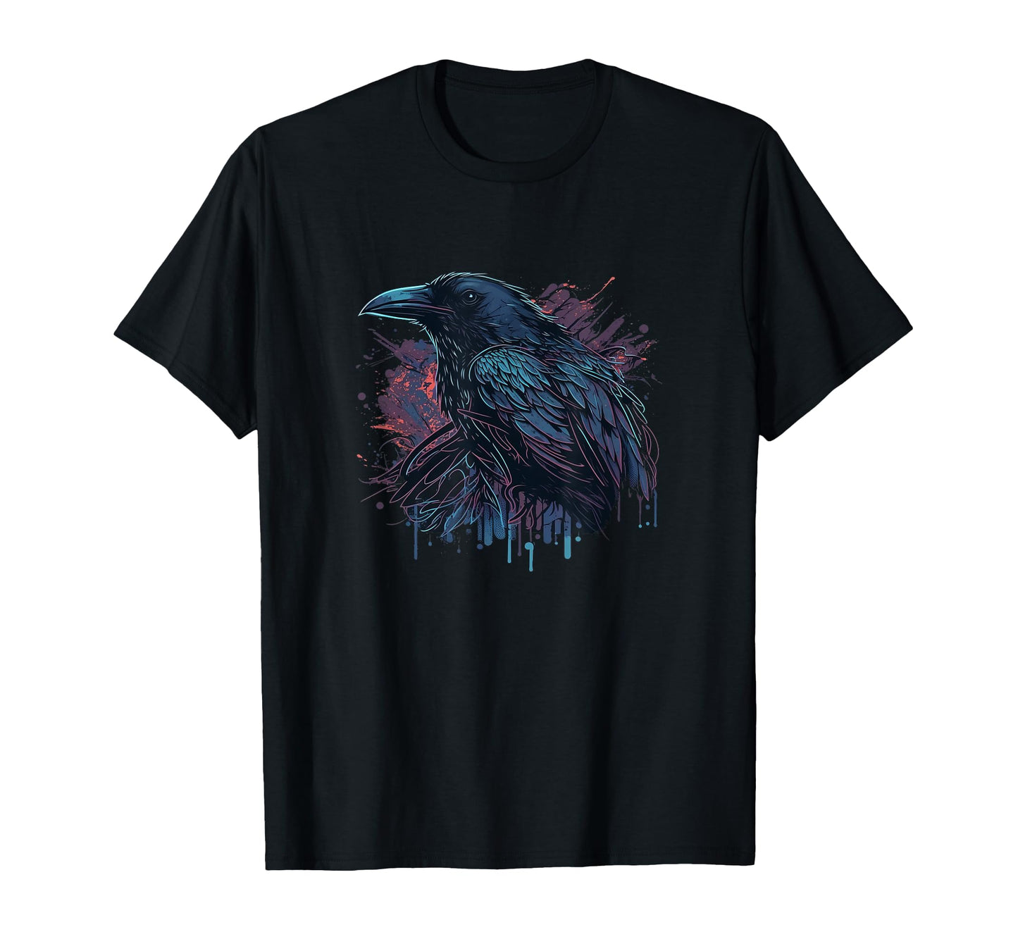Raven Graphic Goth Black Crow T-Shirt