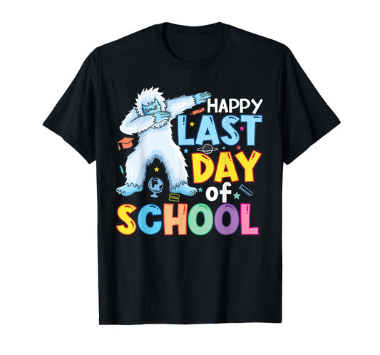Happy Last Day of School Kid Teacher Dabbing yeti Graduation T-Shirt