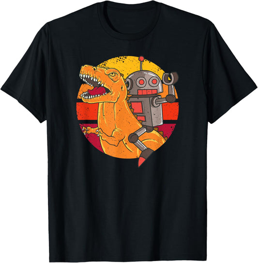 T-Rex Robot Dinosaur Bot Vintage Retro Tyrannosaurus Dino T-Shirt