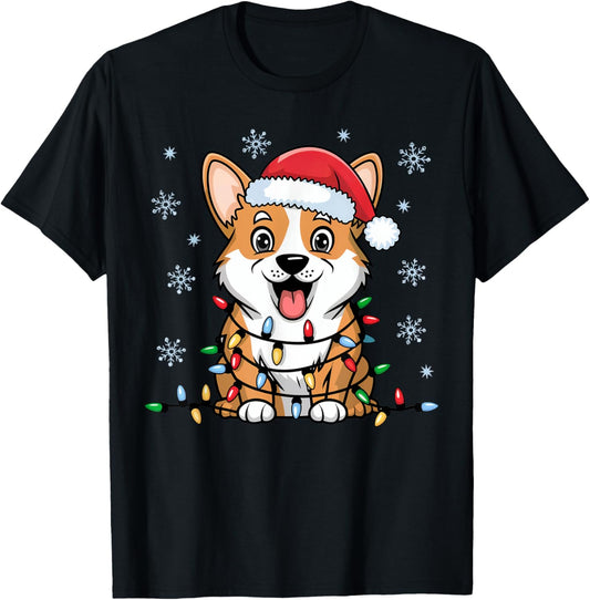 Pembroke Welsh Corgi Christmas Lights Xmas Dogs Gifts Women T-Shirt