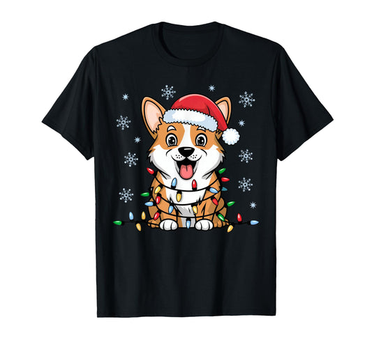 Pembroke Welsh Corgi Christmas Lights Xmas Dogs Gifts Women T-Shirt