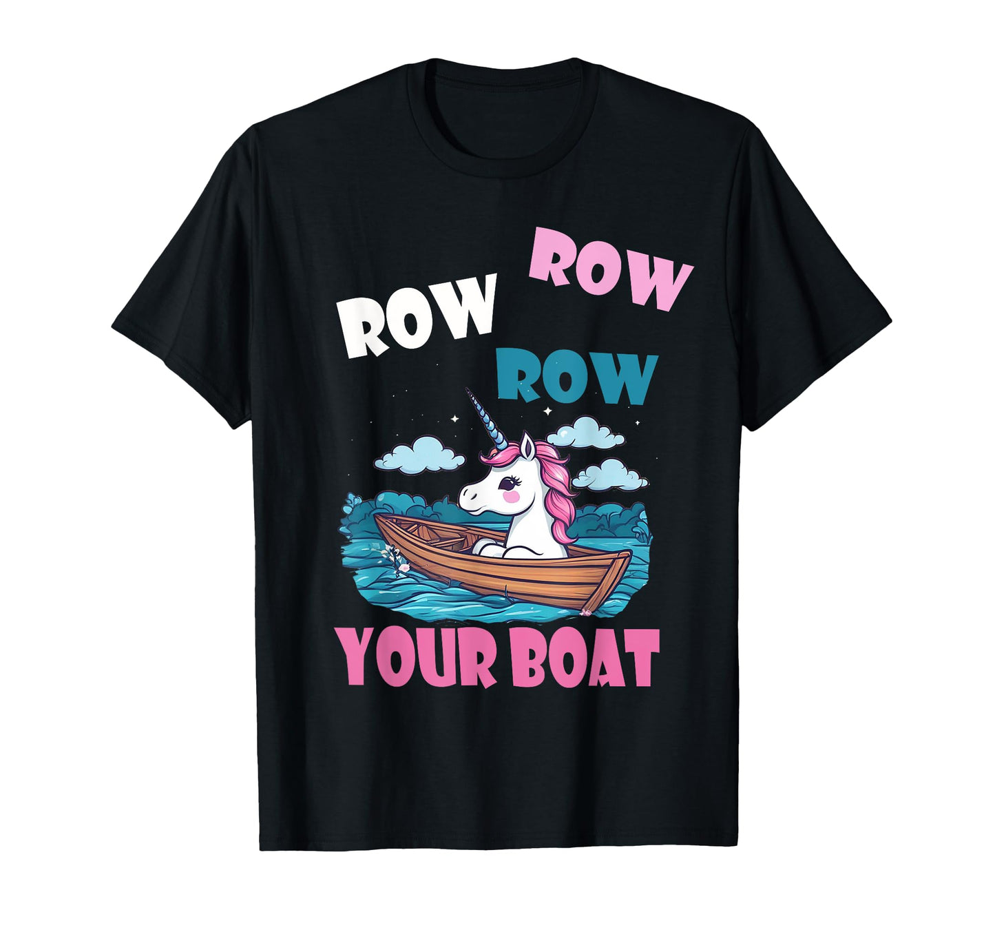 Row Row Row Your Boat Cute Unicorn Funny Kids T-Shirt