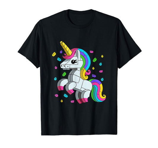 Unicorn Lover Master Builder Bricks Blocks Toys T-Shirt