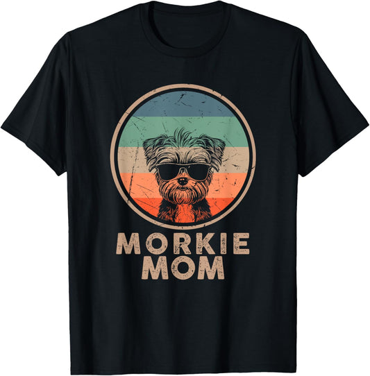 Vintage Morkie Dog Mom Gifts for Women Retro Dog Mom Lover T-Shirt