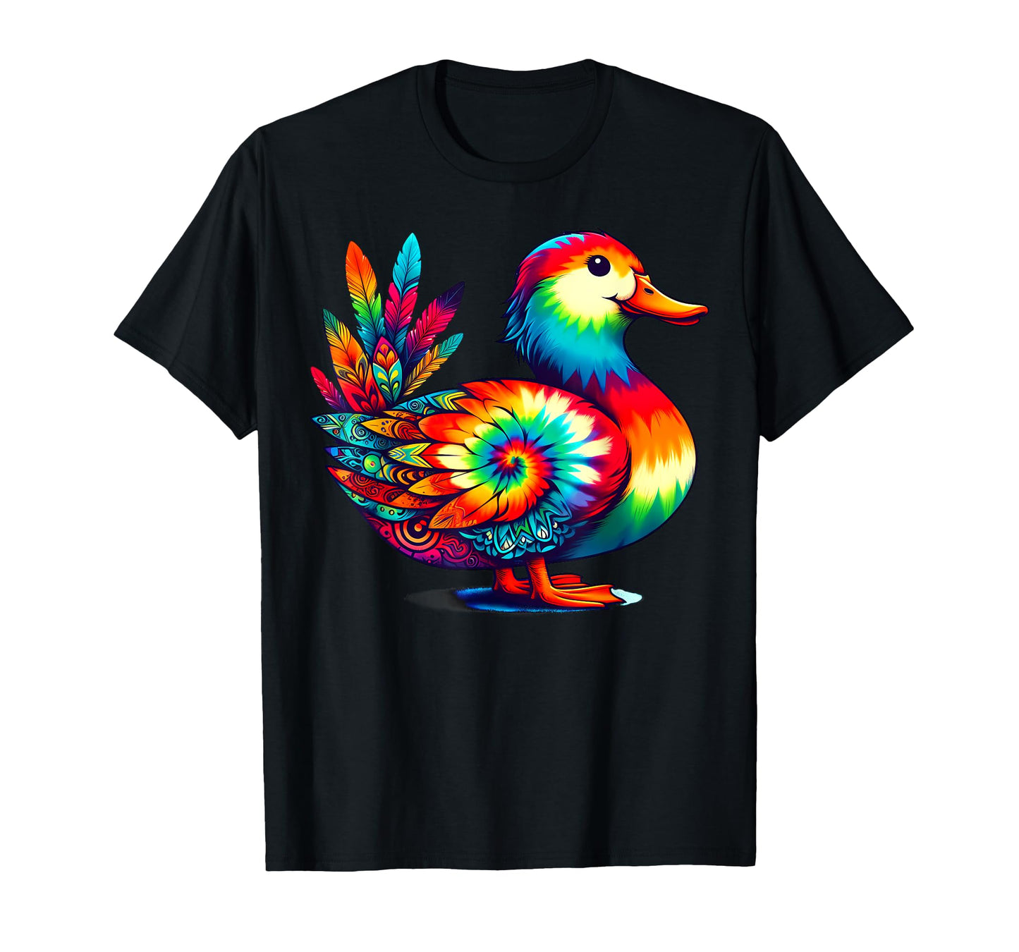 Cool Duck Graphic Spirit Animal Illustration Tie Dye Art T-Shirt